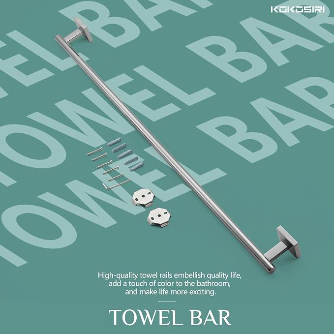 KOKOSIRI 32'' Towel Bar Bathroom Towel Holder - Image 9