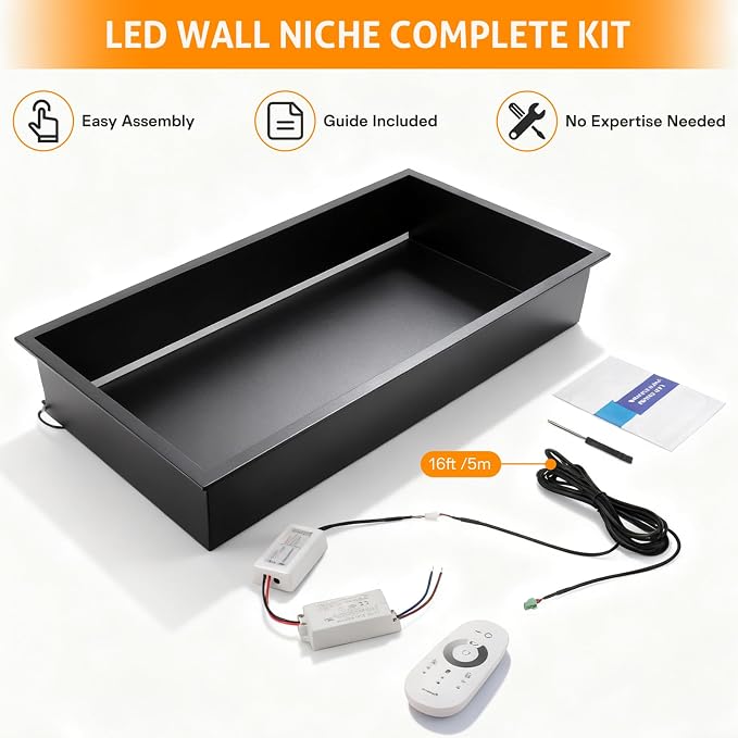 WICHEMI Stainless Steel Shower Niche 24" X 12", No Tile Needed Wall Niche - Image 8