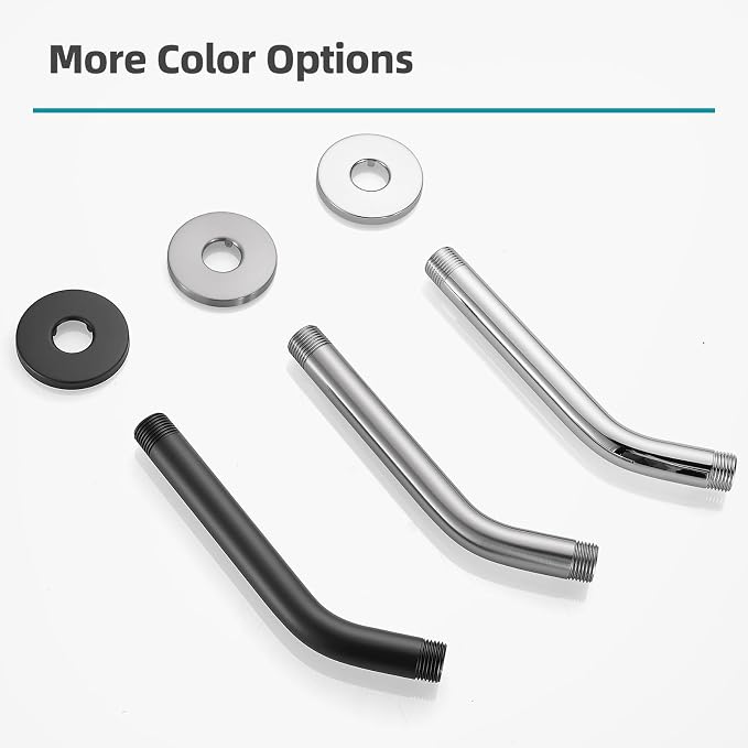 Cobbe Shower Arm with Flange and Teflon Tape, 6-Inches Wall Mounted Shower Pipe - Image 7