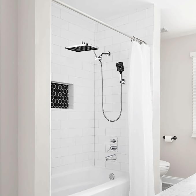 Shower Heads with Handheld Spray Combo, 13 Inches Rain Shower Head with 4 Mode - Image 6