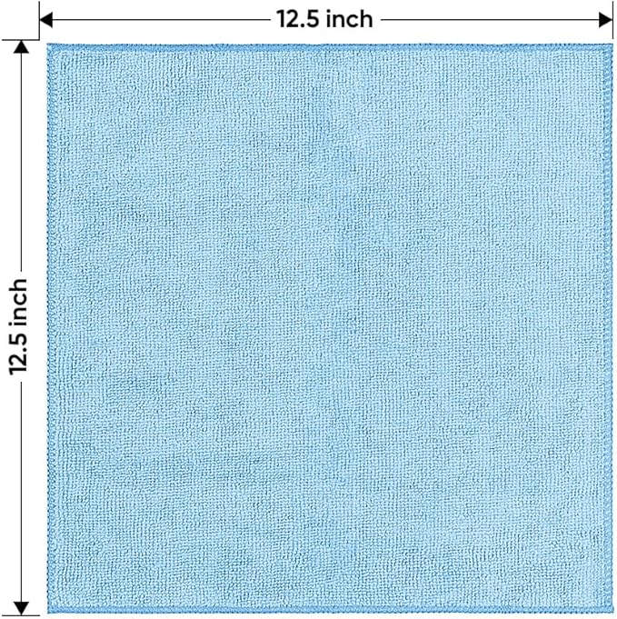 HOMEXCEL Blue Microfiber Cleaning Cloth 6 Pack 12.5 x 12.5 inch Microfiber - Image 7