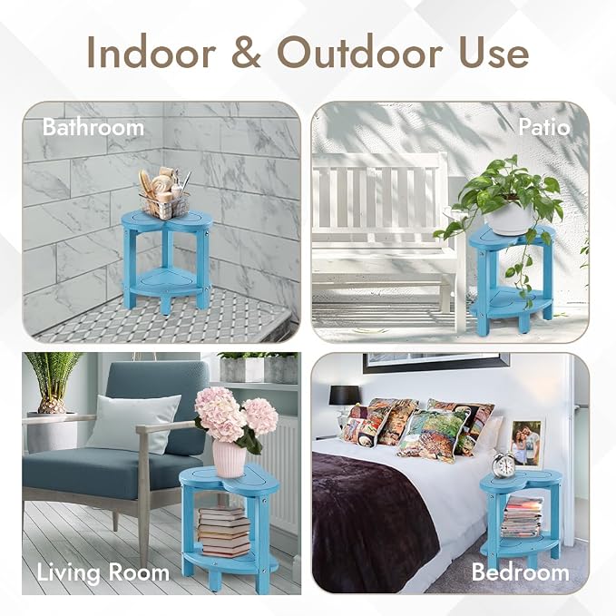 UHA Corner Shower Stool for Shaving Legs, HDPE Waterproof Bathroom Shower Bench - Image 6