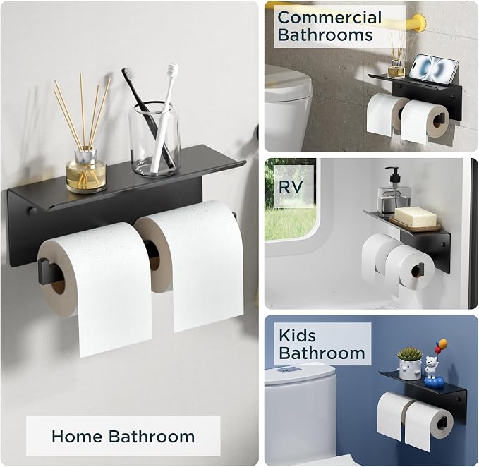 FORIOUS Black Toilet Paper Holder - Image 8