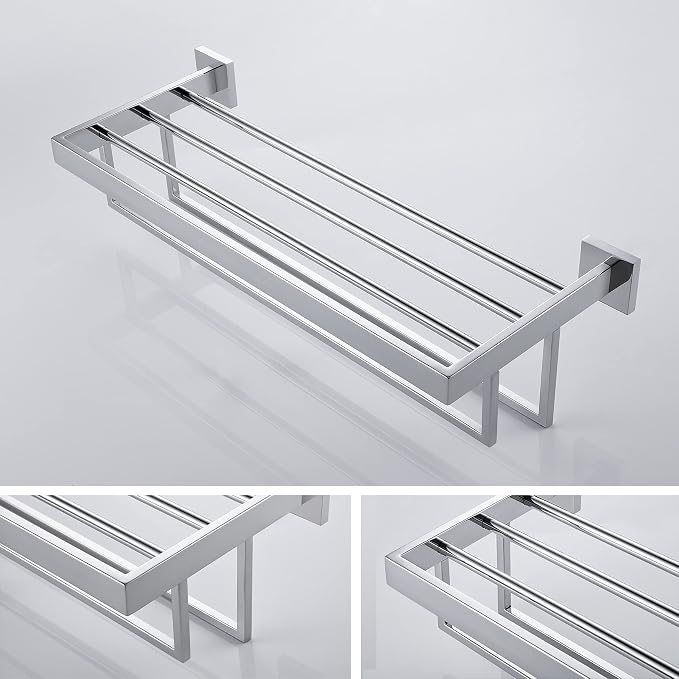 KOKOSIRI 24'' Bathroom Towel Shelf Chrome Towel Rack - Image 9