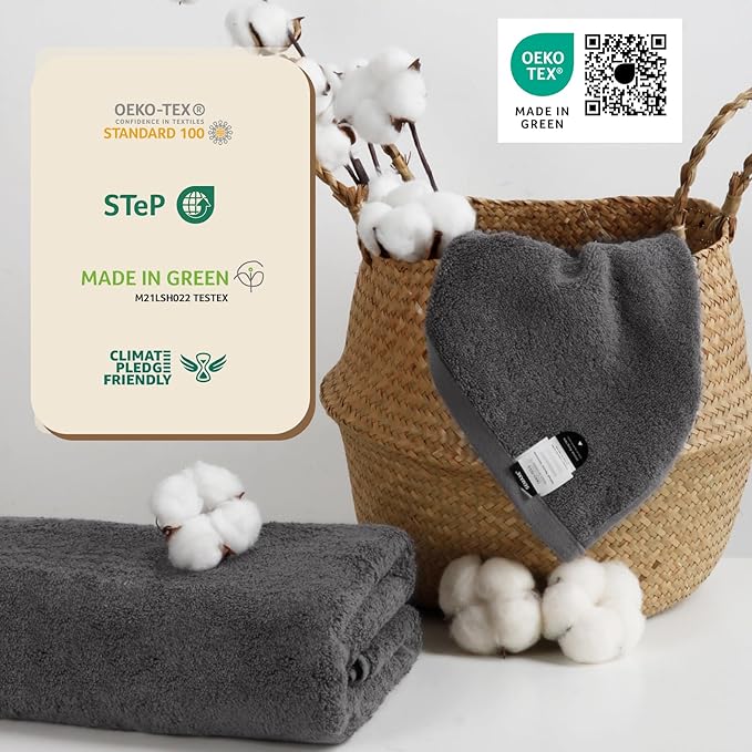 SEMAXE Grey Bath Towel, 100% Cotton Towel - Image 7