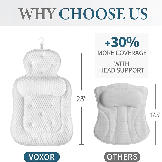 Bath Pillows for Tub, Extra Large Bathtub Cushion for Head and Neck - Image 6