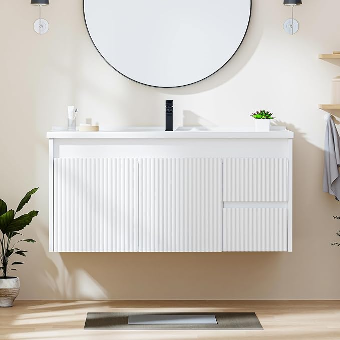 Floating Bathroom Vanity with Sink, 40 Inch Wall Mounted Bathroom Vanity with 2 - Image 8
