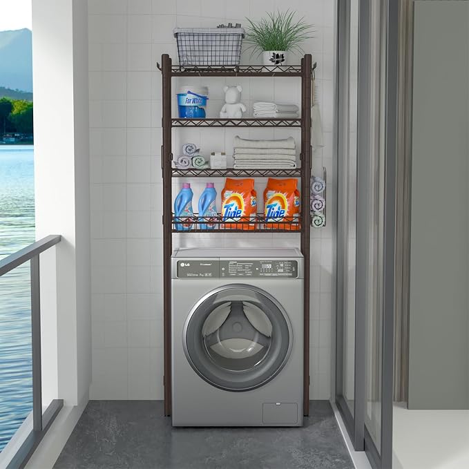 4-Tier Over Toilet Storage Shelf, Bathroom Organizer - Image 7