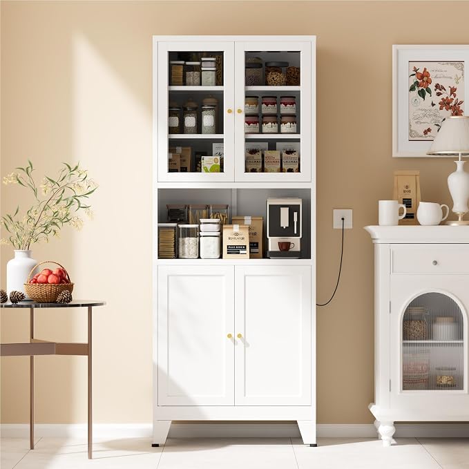 COFaR 69" Tall Modern Kitchen Pantry, Metal Storage Cabinet - Image 7