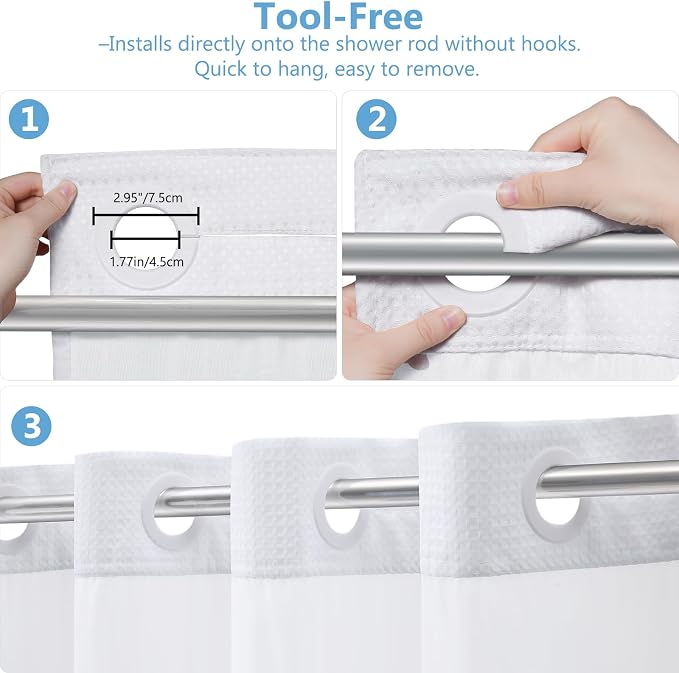 VANZAVANZU Hookless Shower Curtain - Image 7