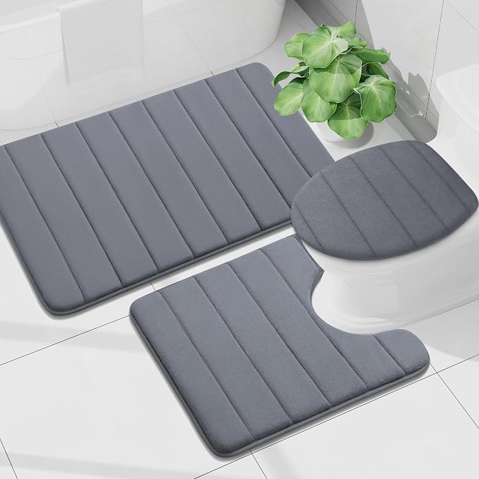 Buganda Memory Foam Bath Mat, Ultra Soft and Non-Slip Bathroom Rugs, Water - Image 9