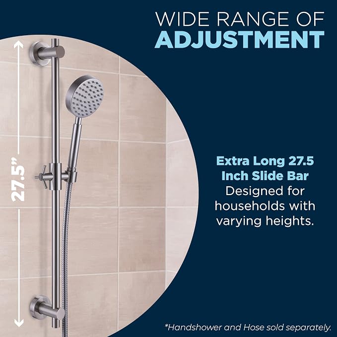 HammerHead Showers® Solid Metal 27.5 Inch Shower Slide Bar - Image 7