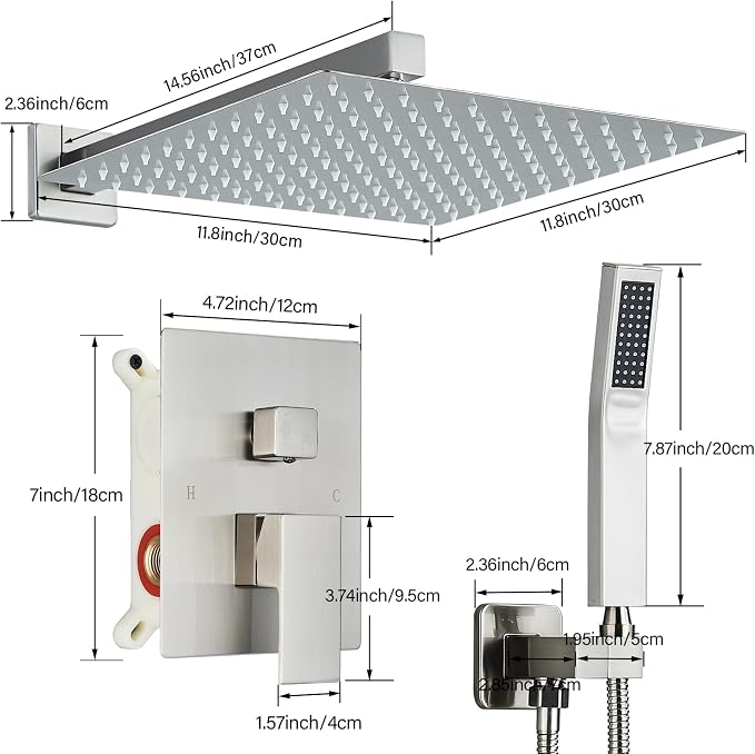Shower Faucet Set Brushed Nickel Shower System - Image 8