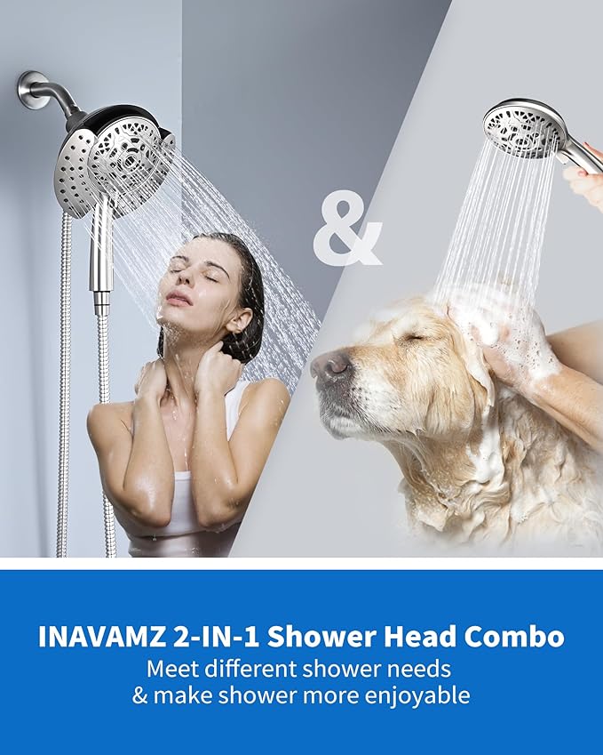 Shower Heads with Handheld Spray Combo: 7.2" Rainfall Shower Head & Handheld - Image 7
