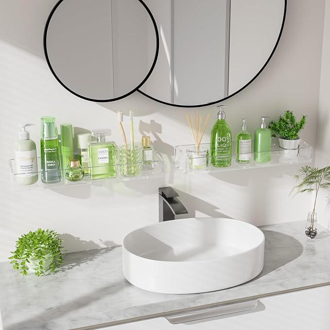 6PCS Acrylic Floating Shelves for Wall, Bathroom Shelf - Image 7