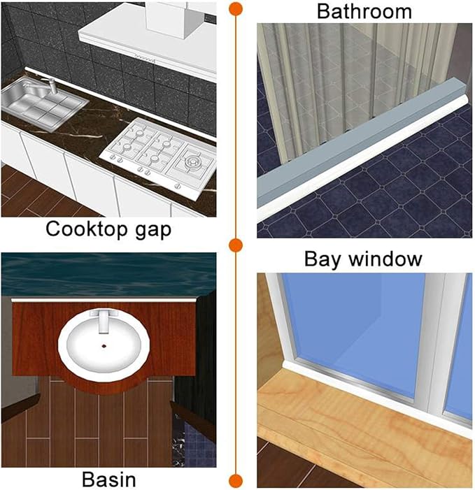 Bathroom Foldable Block water Stopper sealing strip shower threshold dam - Image 7