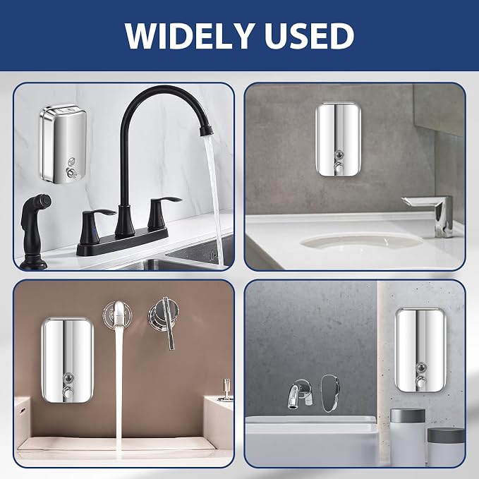 1000ml Commercial Soap Dispenser Wall Mount, Stainless Steel Hand Soap Dispenser - Image 7