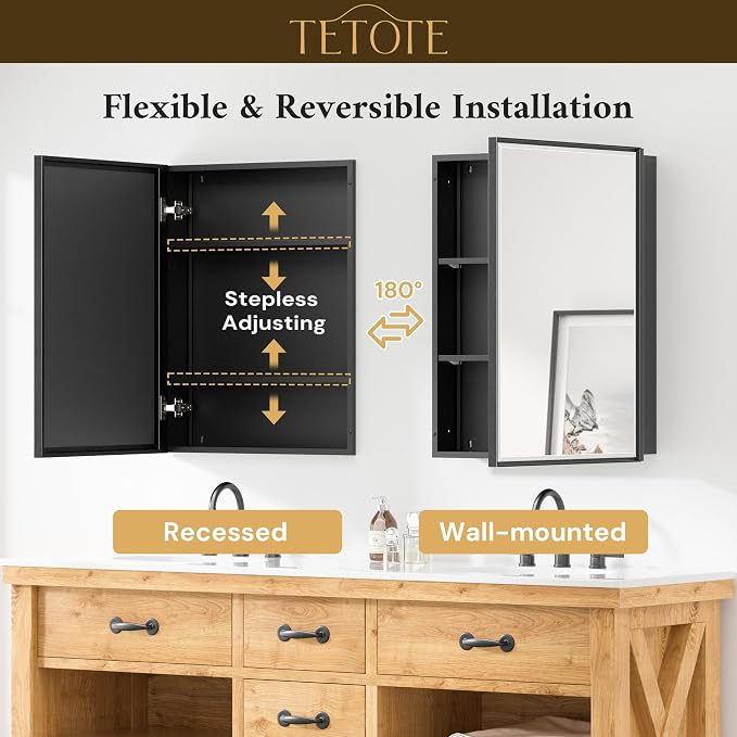TETOTE 16" x 24" Medicine Cabinet - Image 9