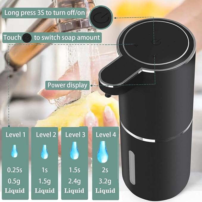 Automatic Liquid Soap Dispenser, Touchless Hand Soap Dispenser USB - Image 6
