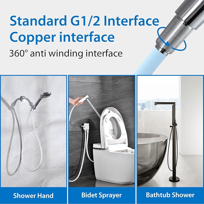 Silicone Shower Hose Extra Long, Explosion Proof Anti Winding Showerhead Hose - Image 7