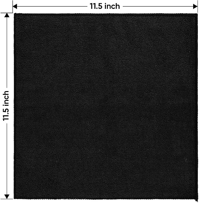 HOMEXCEL Black Microfiber Cleaning Cloth 20 Pack 11.5 x 11.5 inch Microfiber - Image 7