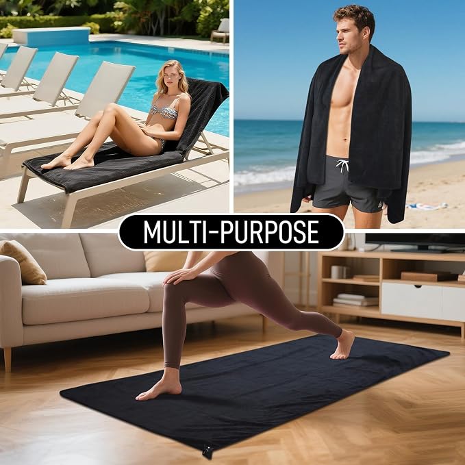 SUNLAND Microfiber Gym Bath Towel Ultra Soft Travel Camping Towel Super - Image 7