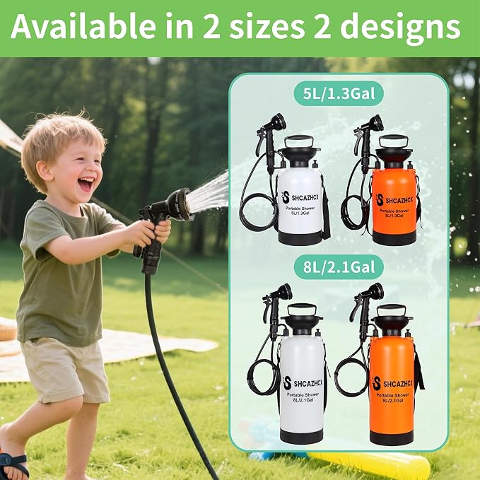 1.3 Gallon/5L Portable Outdoor Shower, 10 Spray Modes, No Power Needed - Image 8