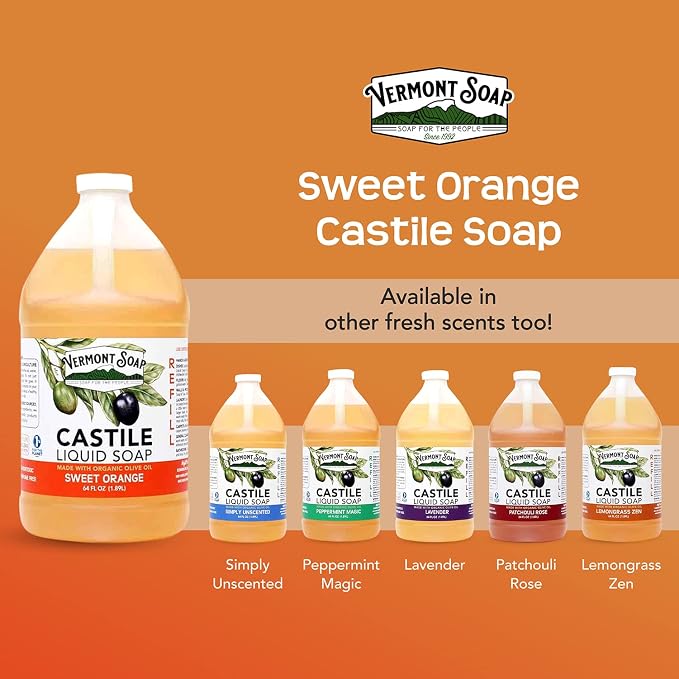 Vermont Pure Castile Soap Orange, Gentle Liquid Soap - Image 6
