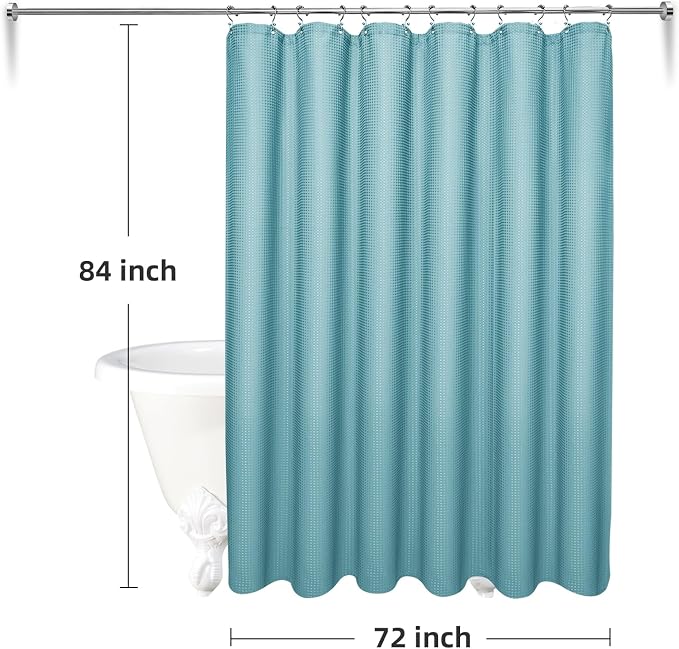 LaCyan 3 in 1 Waterproof Waffle Weave Shower Curtain and Clear Liner Set - Image 6