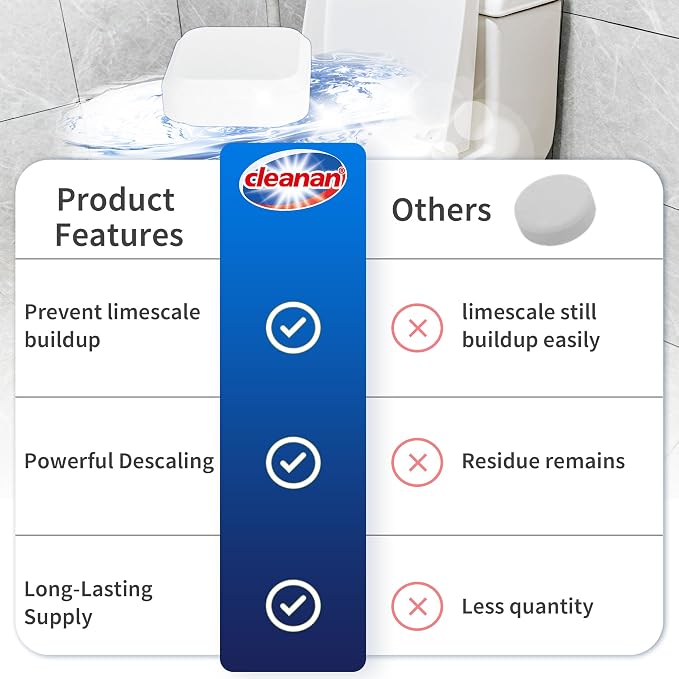 Toilet Bowl Cleaner Tablets, Leaves Bowl Sanitary, Deodorizes, Descales & - Image 6