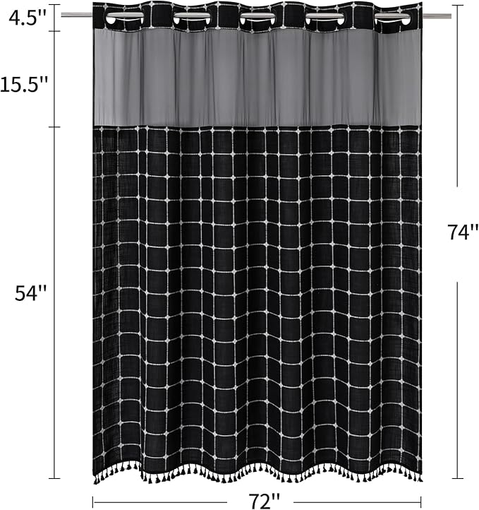 No Hooks Required Farmhouse Shower Curtain - Image 6
