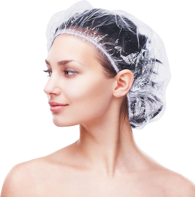 Retisee 1000 Pcs Disposable Shower Caps Bulk 18.2 Plastic Clear Hair Caps - Image 7