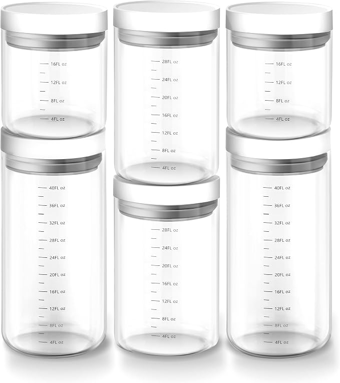 Danbark Set of 6 Mixed Sizes Airtight Glass Storage Canisters - Image 9