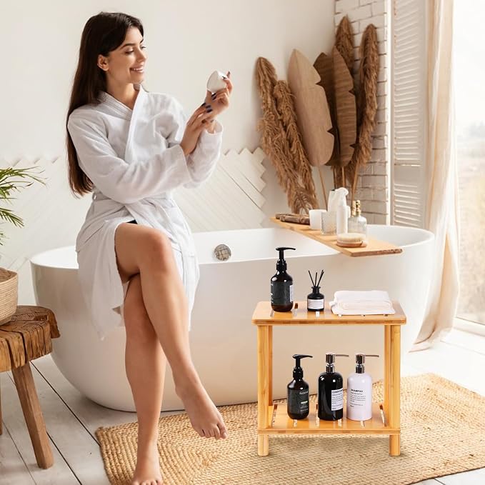 Bamboo Shower Bench Stool, Shower Stool - Image 7