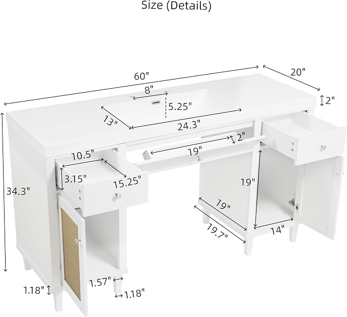 60 Inch ADA Compliant Bathroom Vanity - Image 9