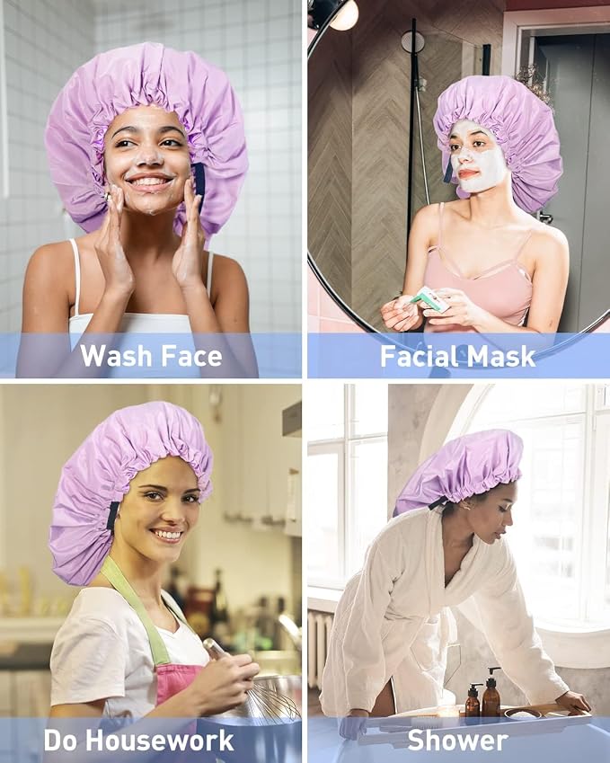 Aquior Shower Cap, Extra Adjustable Shower Caps - Image 9