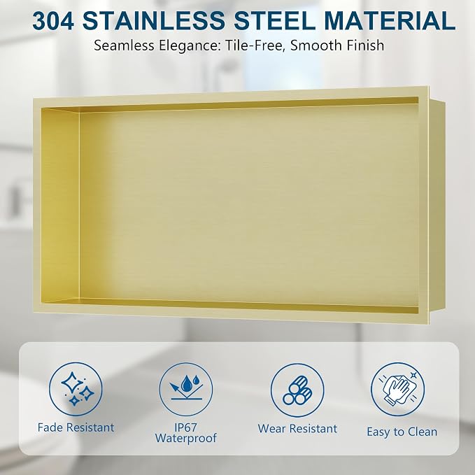 Neodrain No Tile Shower Niche, NO Tile Needed Recessed Cabinet - Image 9