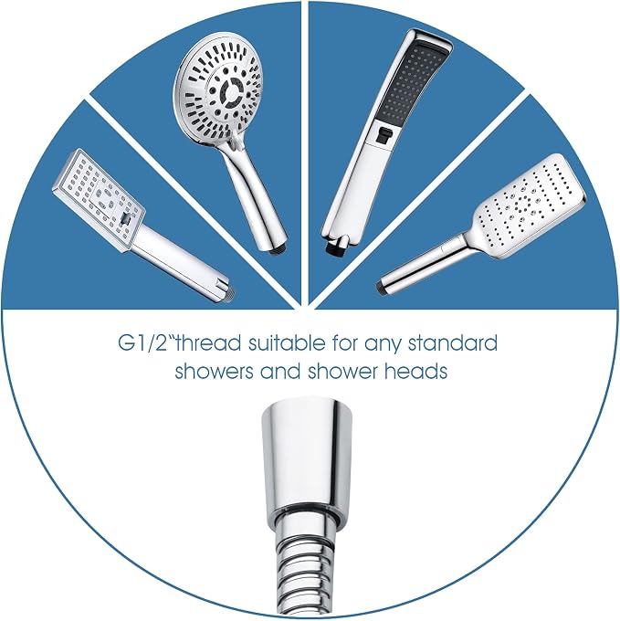 BRIGHT SHOWERS Shower Hose For Hand Held Shower Heads, 59 Inches Cord Stainless - Image 7