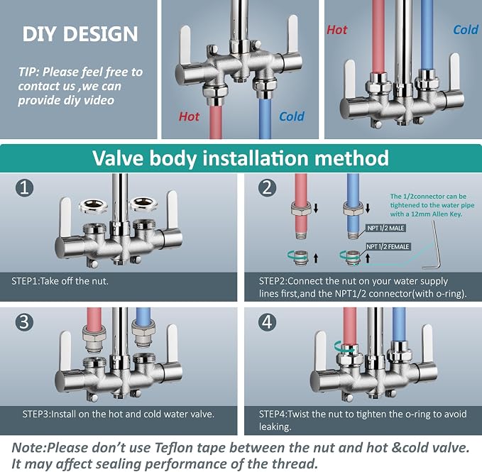 Aolemi Outdoor Shower Fixtures Outdoor Shower Kit Faucet System 3 Inch Center 2 - Image 9