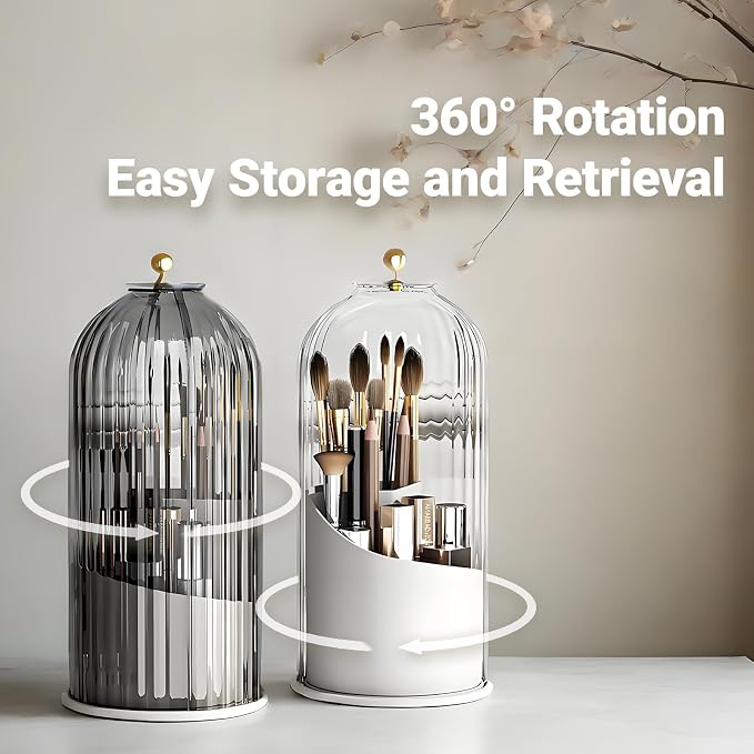 Birdcage-Style Concealed Toothbrush Holder Sliding Lid Bathroom Counter - Image 5
