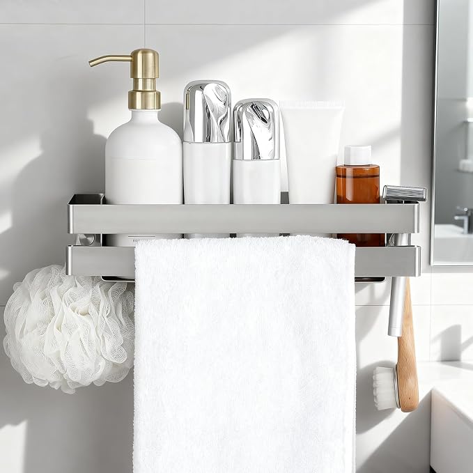 No Drilling Shower Caddy Adhesive Rustproof Bathroom Organizers and Storage - Image 9