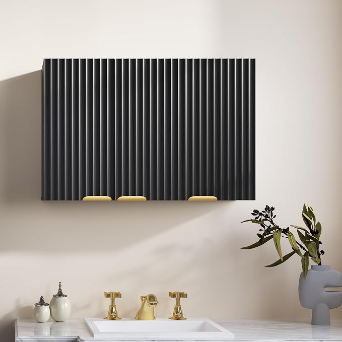 ChooChoo 3 Doors Wall Cabinet Laundry Room, Bathroom Wall Cabinet - Image 9