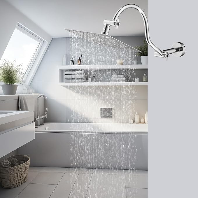 Hibbent All Metal Upgraded 18'' Shower Head Extension Arm - Image 9