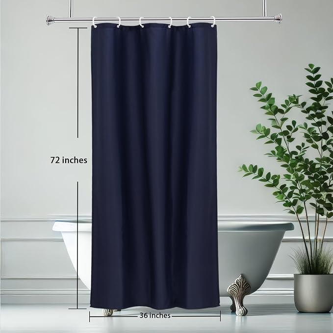 AooHome Small Shower Curtain Liner, Polyester Soft Solid Color Shower Curtain - Image 7