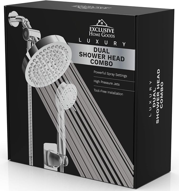 Shower Head With Handheld Combo, 6 Inch High Pressure Rainfall Showerhead With - Image 9