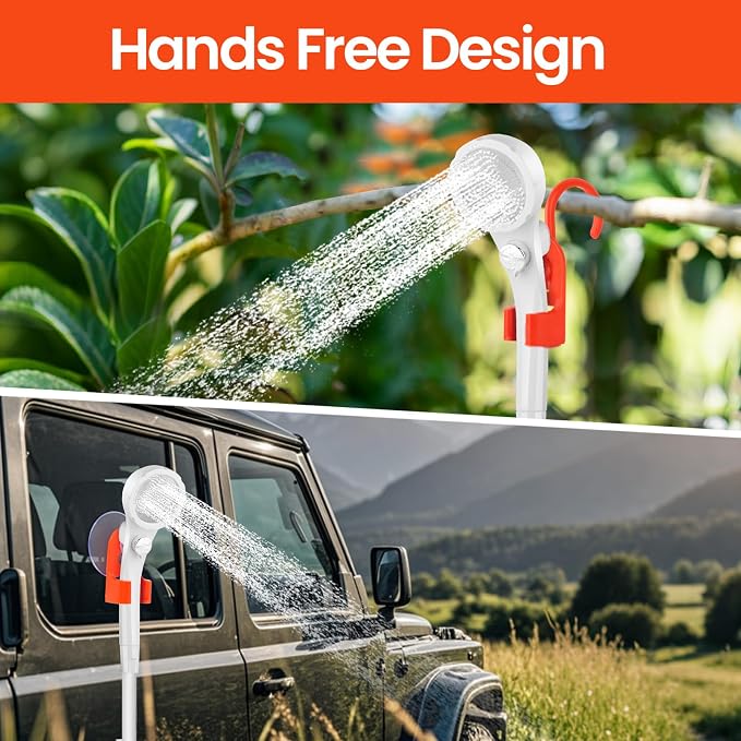Portable Camping Shower with 2000W Heater, Long-Lasting 7800mAh Rechargeable - Image 8