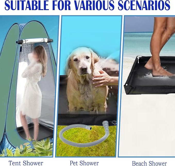 Portable Shower Pan, Foldable Outdoor Shower Floor - Image 7