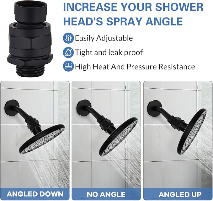 Shower Head Swivel Ball Adapter, Shower Connector Ball Joint, Solid Brass - Image 6