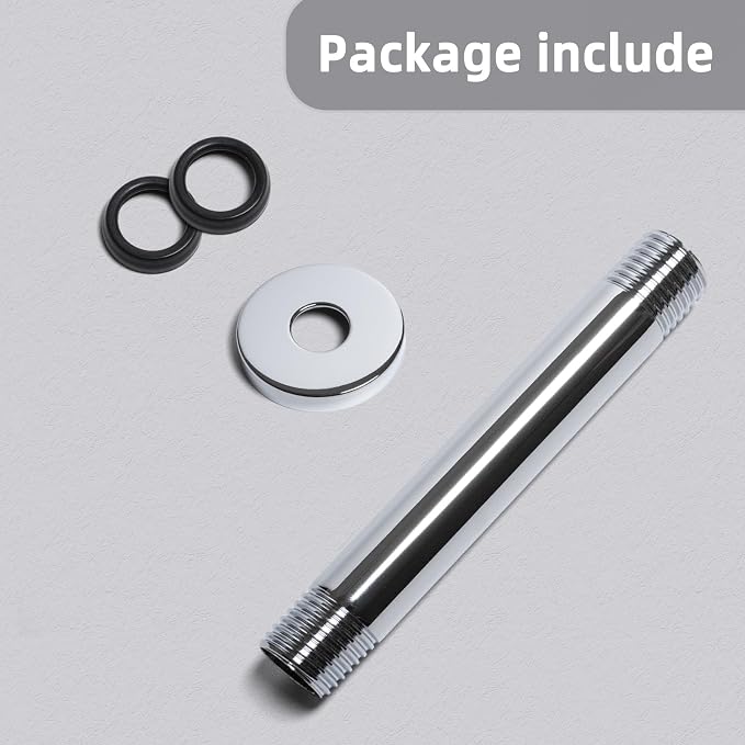6 Inch Shower Arm with Flange, Ceiling Mounted Shower Head Extension Arm - Image 6