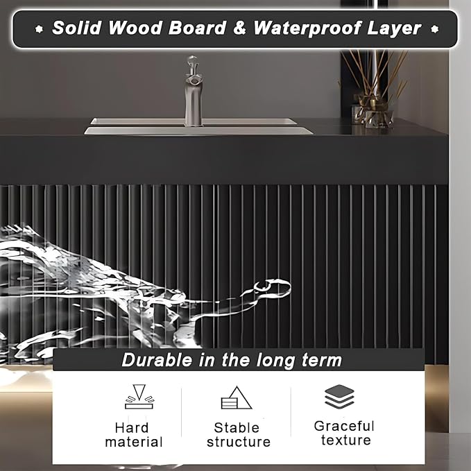Floating Bathroom Vanity - 32IN Solid Wood Bathroom Vanity - Image 7